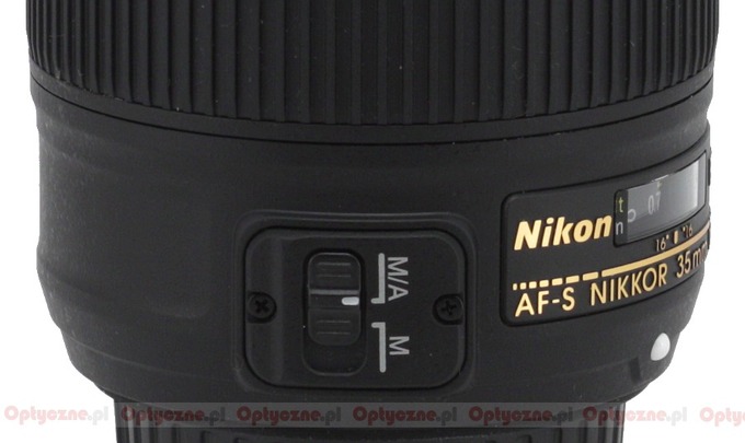 Nikon Nikkor AF-S 35 mm f/1.8G ED - Budowa i jako wykonania