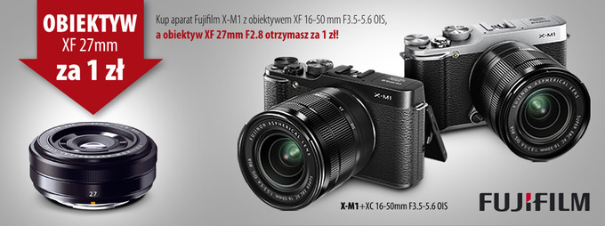 Fujifilm X-M1 z dodatkowym obiektywem za 1 z
