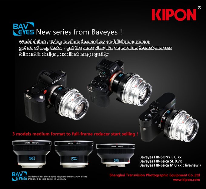 Nowy adapter Kipon Baveyes - obiektywy Hasselblad V dla Sony E i Leica M/SL