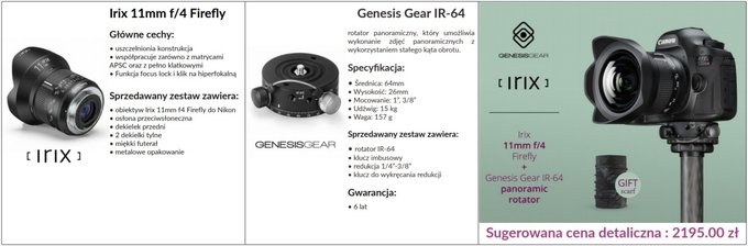 Promocja zestaww Irix i Genesis Gear