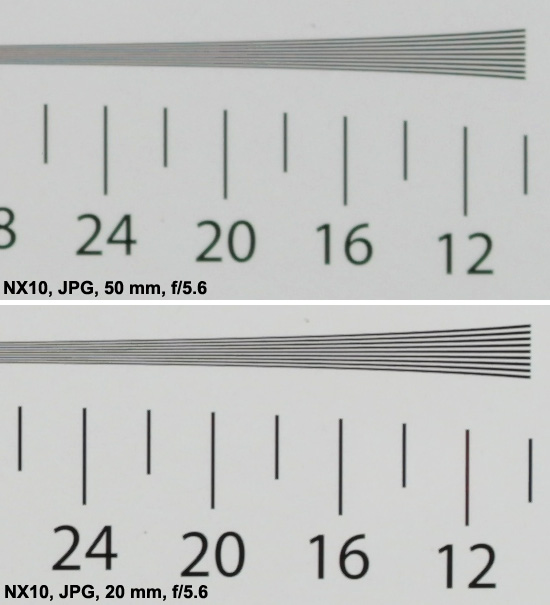 Samsung NX 20-50 mm f/3.5-5.6 ED - Rozdzielczo obrazu