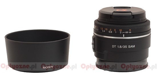 Sony DT 35 mm f/1.8 SAM - Budowa i jako wykonania
