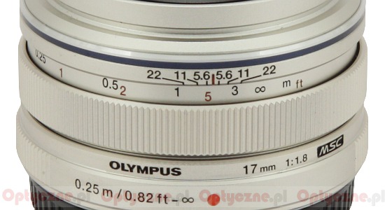 Olympus M.Zuiko Digital 17 mm f/1.8 - Budowa i jako wykonania