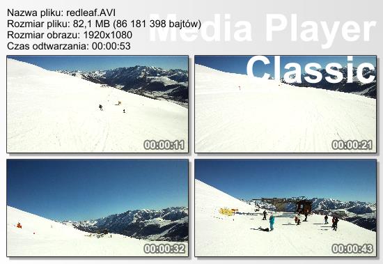 Test kamer sportowych - Sporty zimowe - jazda na nartach