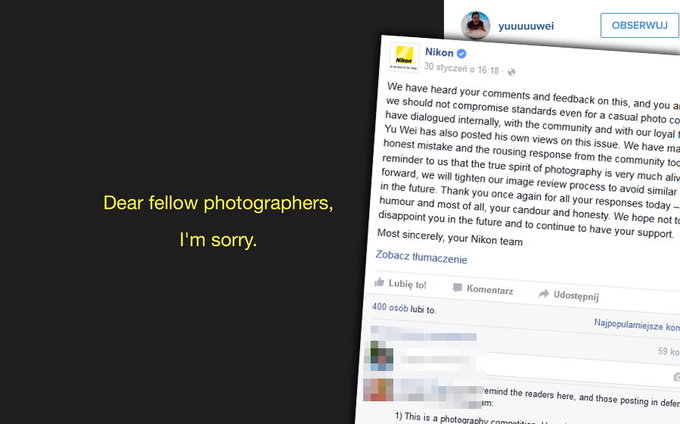 Nikon przeprasza za nagrodzenie zdjcia z fotomontaem