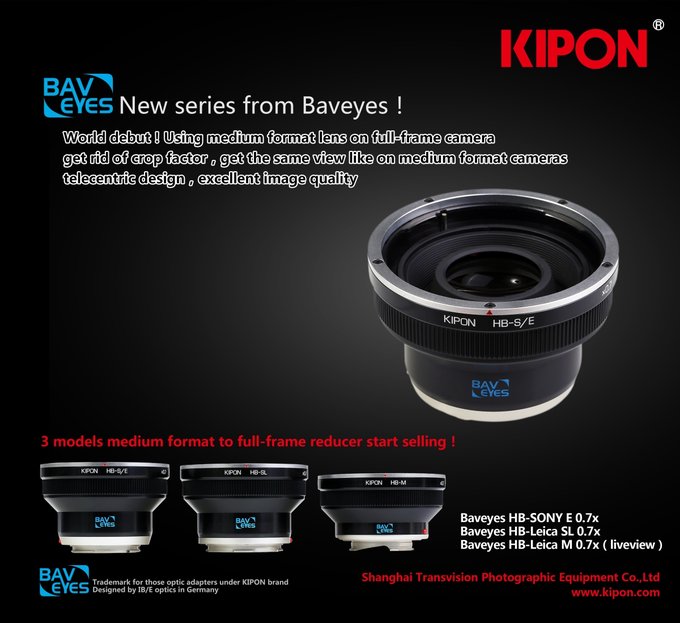 Nowy adapter Kipon Baveyes - obiektywy Hasselblad V dla Sony E i Leica M/SL