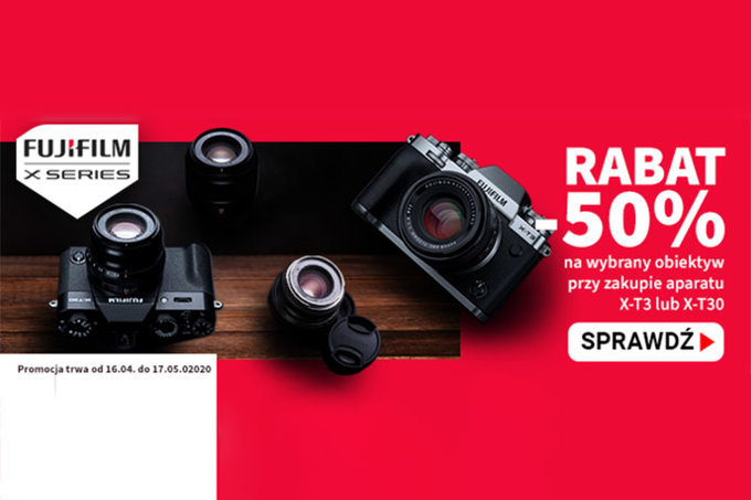 Rabat 50 procent na wybrany obiektyw 35 mm przy zakupie aparatw Fujifilm