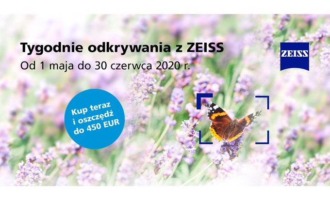 Cashback do 450 Euro przy zakupie wybranych obiektyww ZEISS