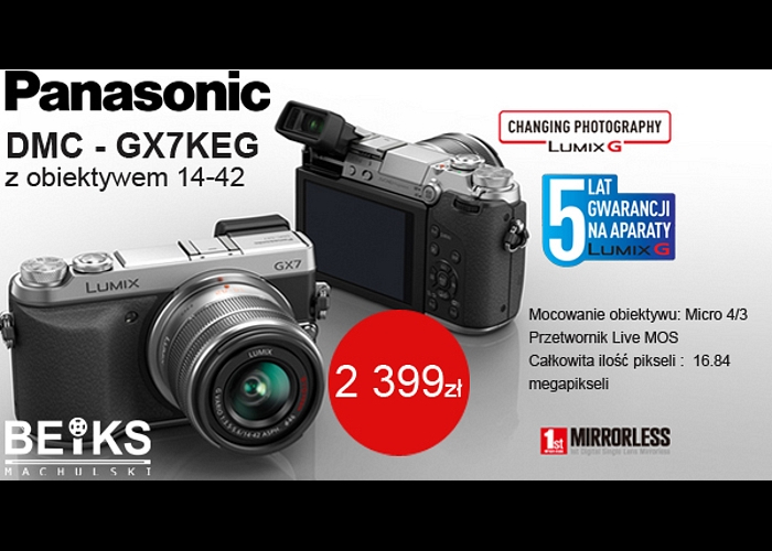 Panasonic Lumix DMC-GX7KEG w ofercie firmy BEiKS