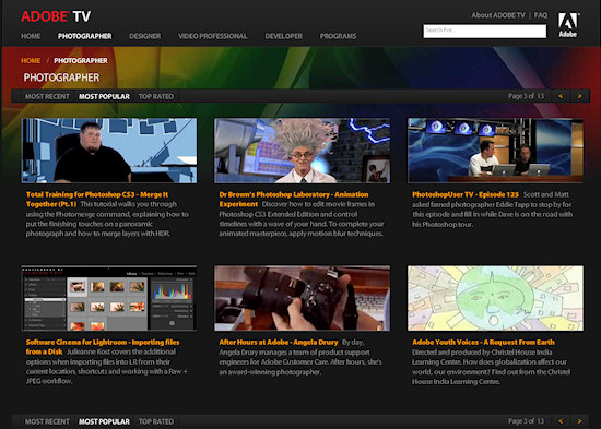 Ruszyo Adobe TV z kanaem dla fotografw