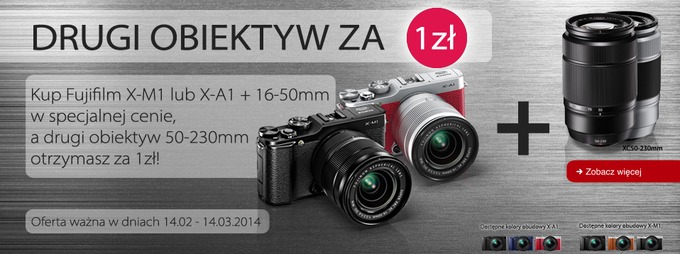 Drugi obiektyw za 1 z - promocja Fujifilm