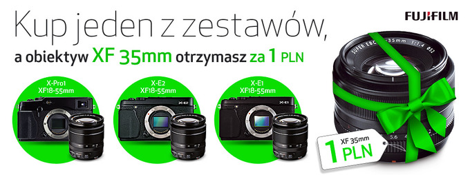 Obiektyw Fujinon XF 35 mm za 1PLN - promocja Fujifilm