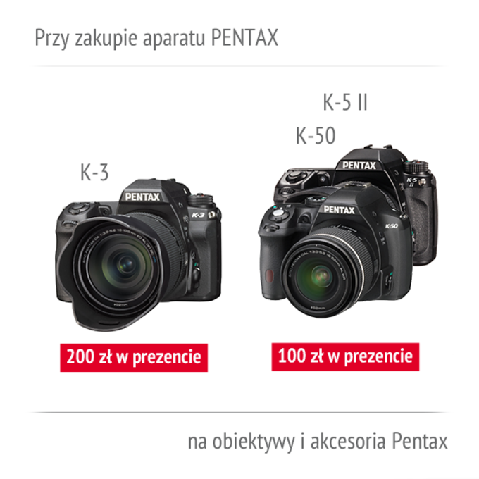 Do 200 z w prezencie na obiektywy i akcesoria Pentax