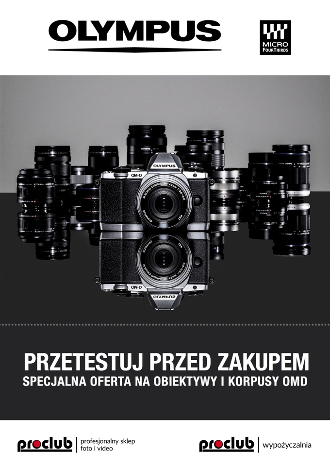 Produkty marki Olympus w wypoyczalni Proclub