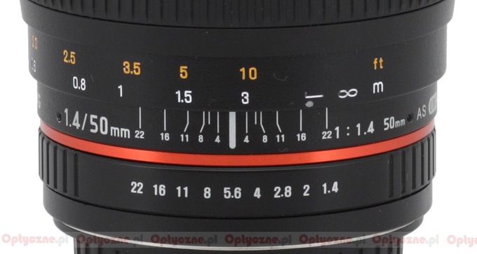 Samyang 50 mm f/1.4 AS UMC - Ustawianie ostroci