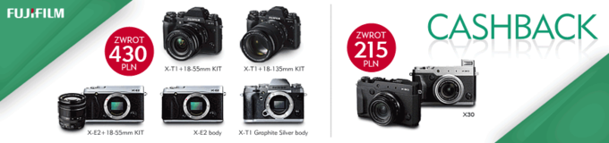 Cashback Fujifilm - promocja na aparaty i obiektywy serii X