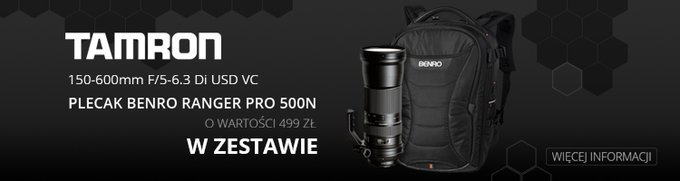 Tamron 150-600 mm f/5-6.3 Di VC USD w zestawie z plecakiem