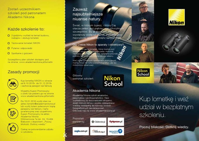 Promocja na lornetki Nikon - bezpatne szkolenia