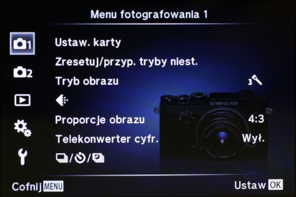 Olympus PEN-F - pierwsze wrażenia - Ekran, wizjer i menu Olympus PEN-F - pierwsze wrażenia - Ekran, wizjer i menu