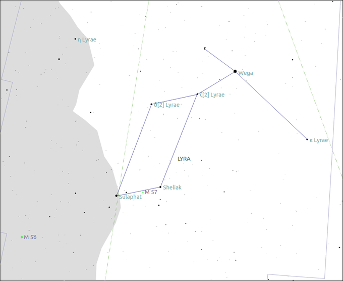 Niebo przez lornetk - M57 i Beta Lyr - M57 i beta Lyr oraz M56 na dokadk