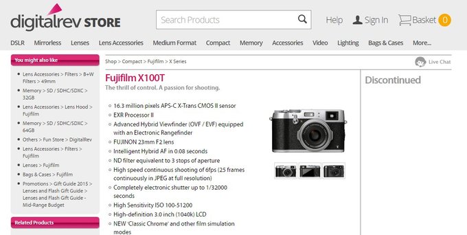 Fujifilm X100T wycofywany z oferty