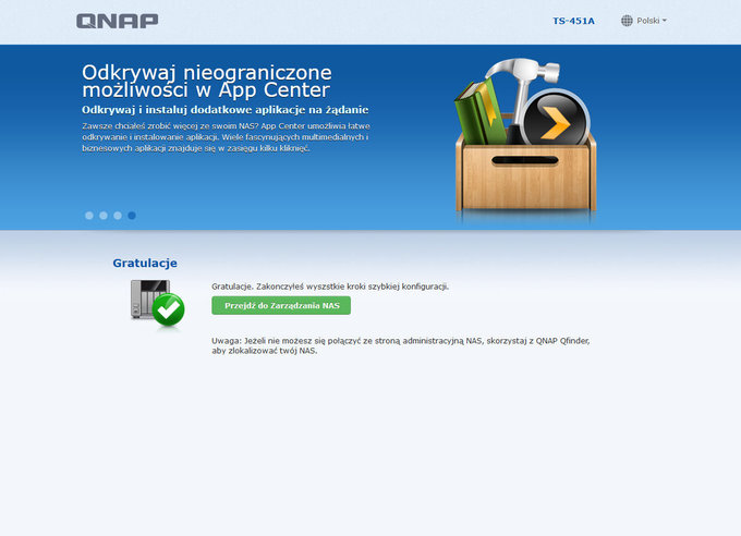 QNAP TS-451A - domowy serwer NAS dla fotografa - Pierwsze kroki
