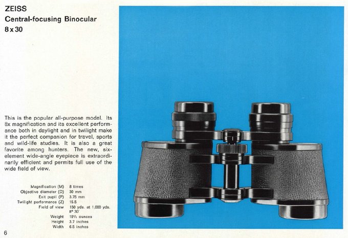 Legendarne lornetki - Carl Zeiss 8x30 - Carl Zeiss 8x30 - 1954-1978