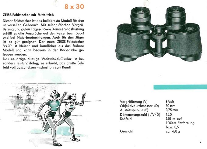 Legendarne lornetki - Carl Zeiss 8x30 - Carl Zeiss 8x30 - 1954-1978