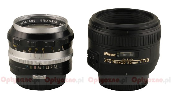 50 lat mocowania Nikon F - Nikkor-S 5.8 cm f/1.4 kontra Nikkor AF-S 50 mm f/1.4G - Budowa i jako wykonania