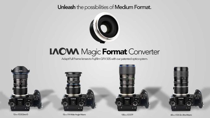 Laowa Magic Format Converter - obiektywy Canona i Nikona bez winietowania w Fujifilm GFX 50S
