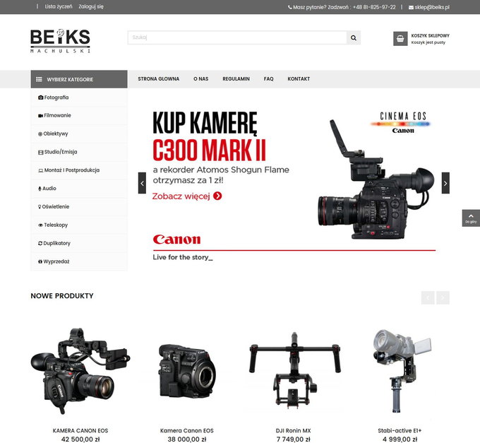 Nowa odsona strony internetowej sklepu firmy BEiKS