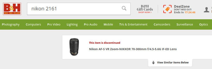 Nikon Nikkor AF-S 70-300 mm f/4.5-5.6G IF-ED VR wycofywany ze sklepw