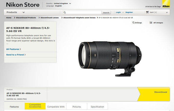 Nikon AF-S Nikkor 80-400 mm f/4.5-5.6G ED VR - koniec produkcji?