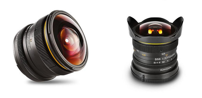 Kamlan 55 mm f/1.2 i 8 mm f/3.0 Fisheye 