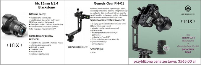 Promocja zestaww Irix i Genesis Gear