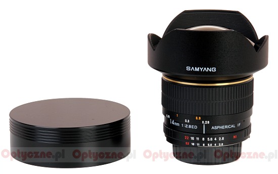 Samyang 14 mm f/2.8 IF ED MC Aspherical - Budowa i jako wykonania