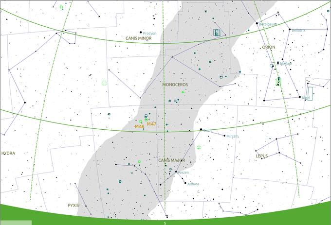 Niebo przez lornetk - M46 i M47 - Niedoceniana para