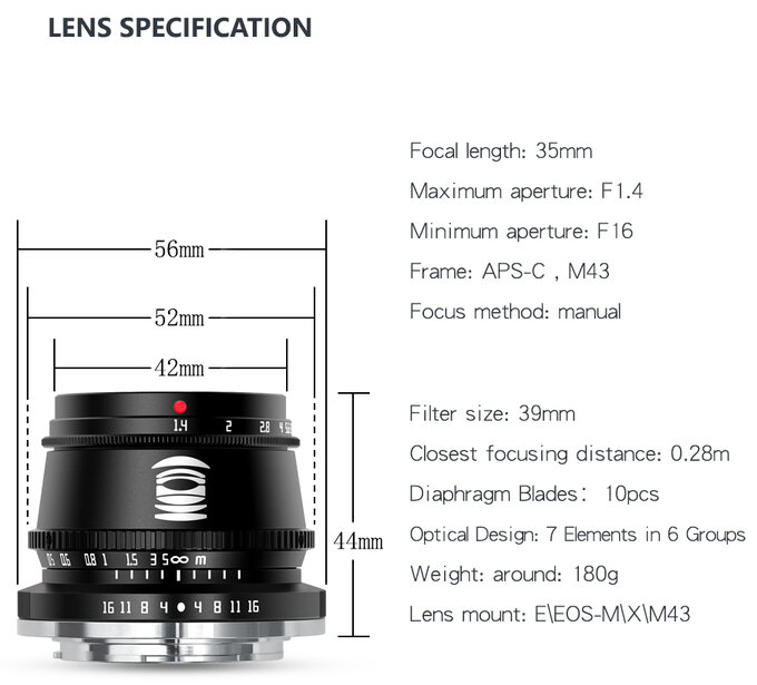 TTartisan 35 mm f/1.4