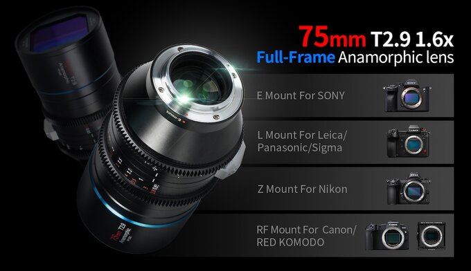 Sirui 75 mm T2.9 Anamorphic 1.6x