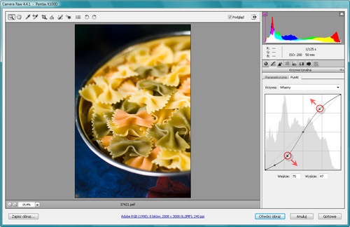 Zaklcia Photoshopa - wywoywanie plikw RAW - Korygowanie kontrastu za pomoc krzywych