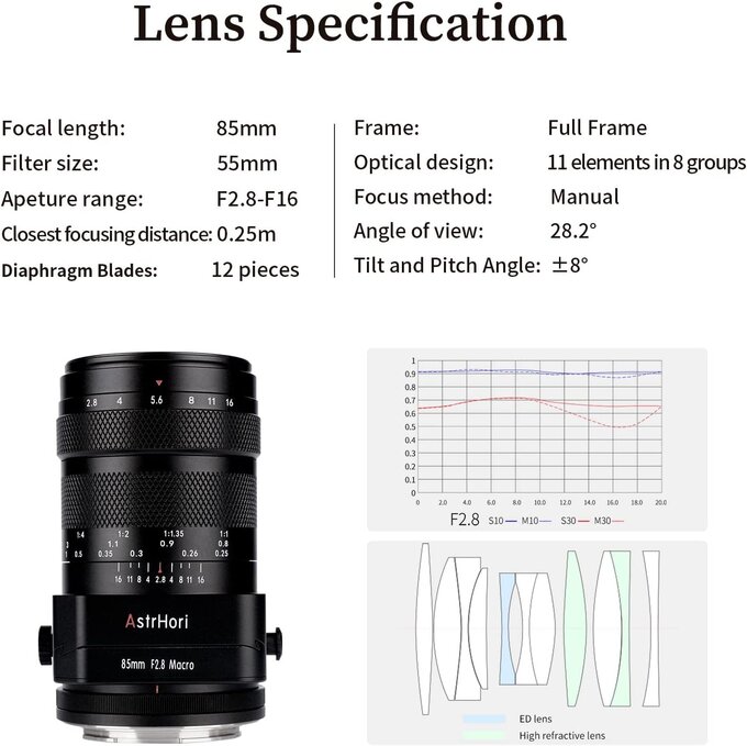 AstrHori 85 mm f/2.8 Tilt Macro