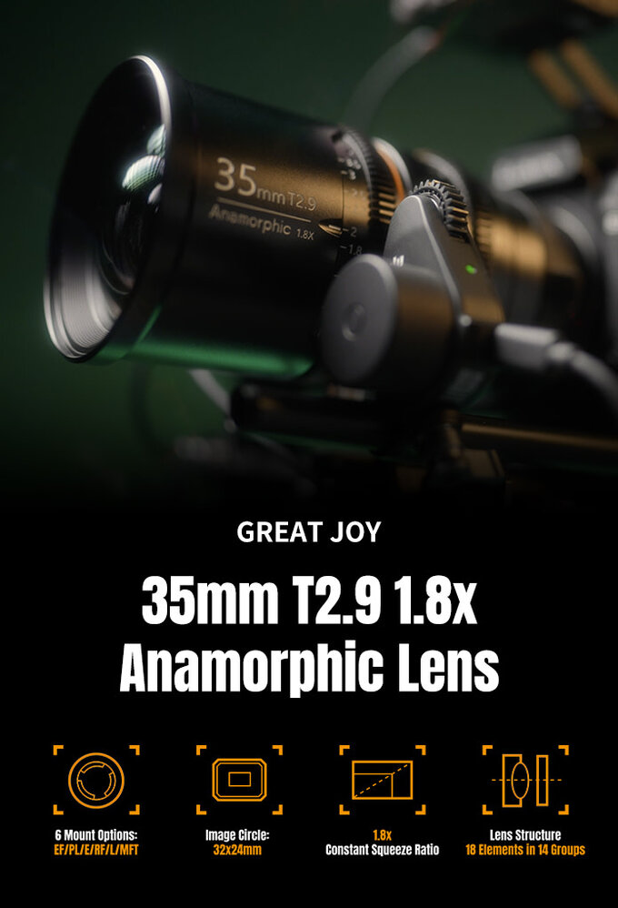 Great Joy 35 mm T2.9 1.8x Anamorphic