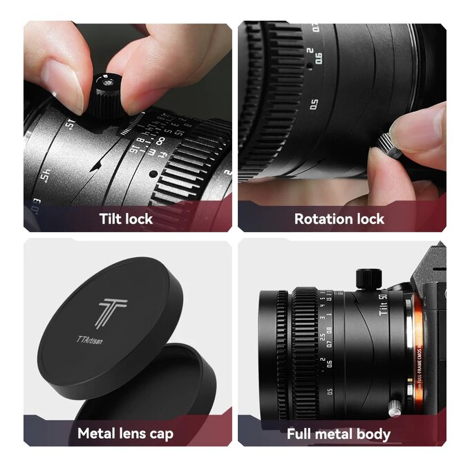 TTartisan Tilt 50 mm f/1.4 z nowymi mocowaniami
