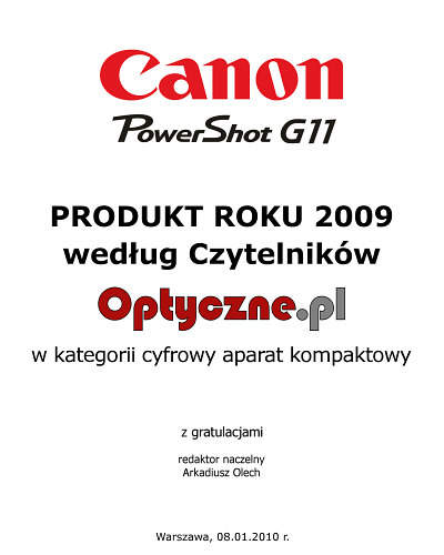 Plebiscyt na Produkt Roku 2009 - wyniki - Podsumowanie Plebiscytu na Produkt Roku 2009 wg Czytelnikw Optyczne.pl