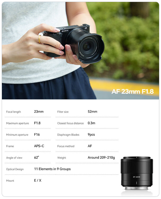 TTartisan AF 23 mm f/1.8 z nowym mocowaniem