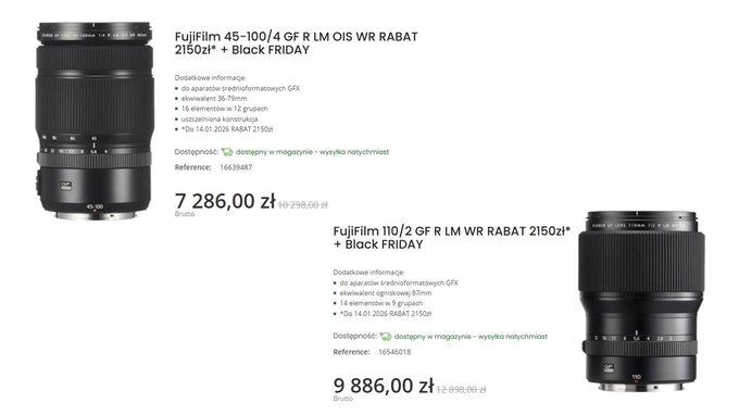 Oferta Fujifilm na Black Friday w sklepie e-oko