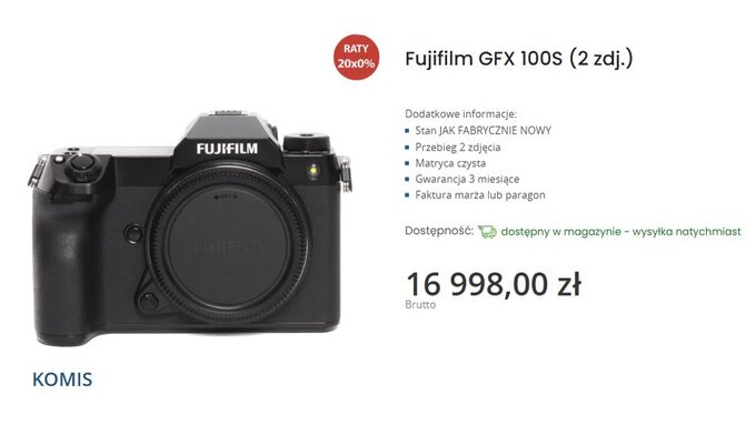 U�ywany sprz�t Fujifilm GFX w e-oko