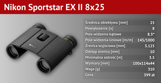 Pierwsza lornetka dla dziecka - edycja 2026 - Nikon Sportstar EX II 8x25