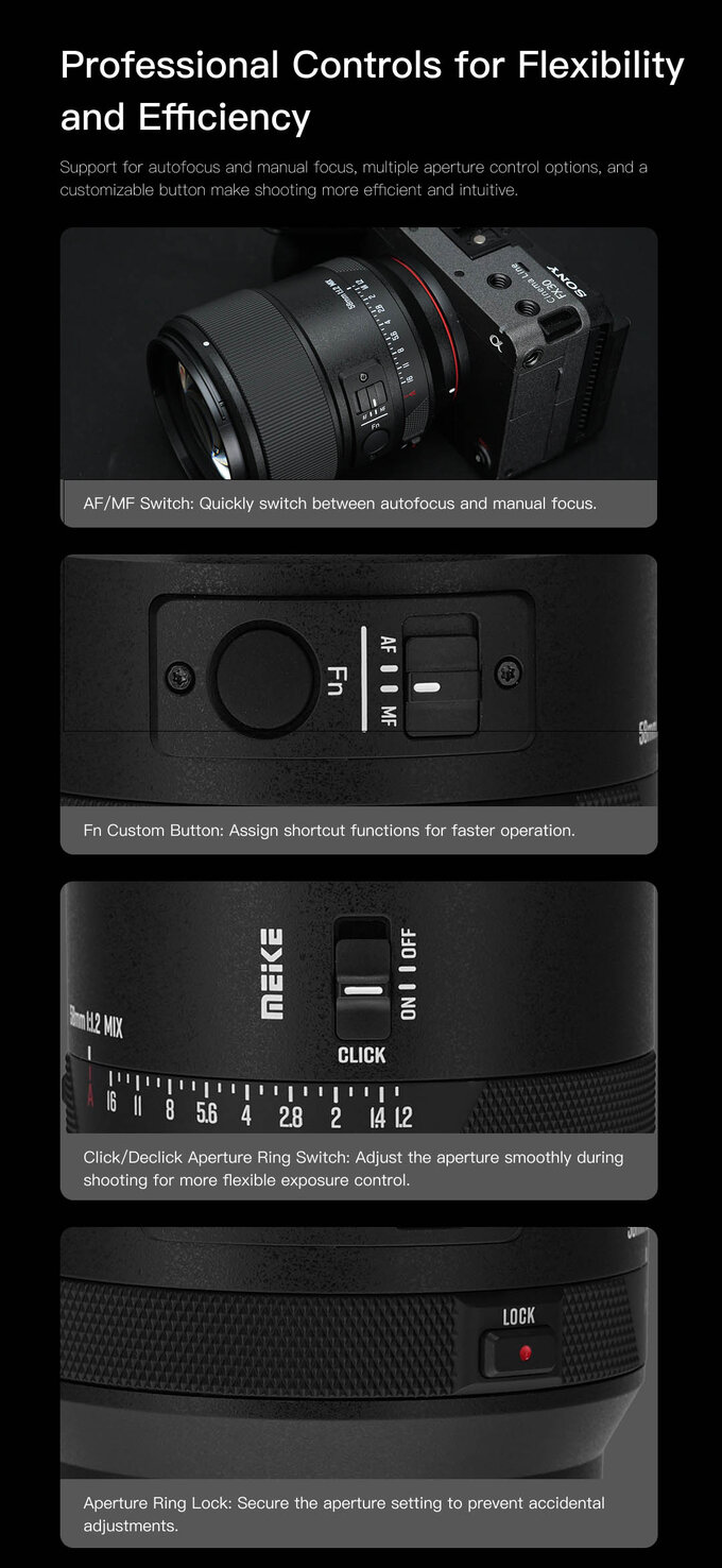 Meike AF 58 mm f/1.2 Mix Meike AF 58 mm f/1.2 Mix