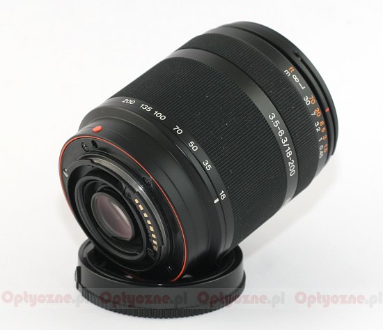 Sony DT 18-200 mm f/3.5-6.3 - Budowa i jakość wykonania Sony DT 18-200 mm f/3.5-6.3 - Budowa i jakość wykonania
